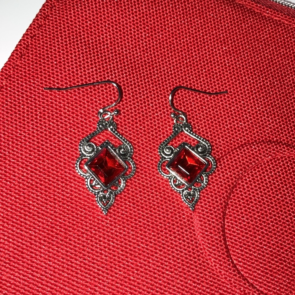 Stainless gemstone Teardrop Earrings
